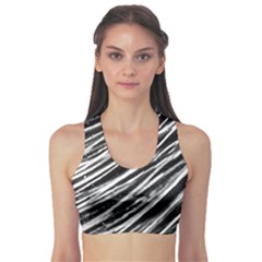 Galaxy Motion Black And White Print Sports Bra by dflcprintsclothing