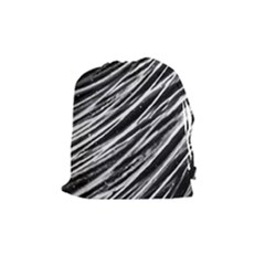 Galaxy Motion Black And White Print Drawstring Pouch (medium) by dflcprintsclothing