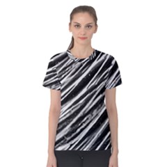 Galaxy Motion Black And White Print Women s Cotton Tee