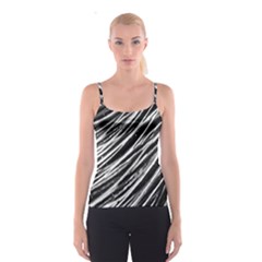 Galaxy Motion Black And White Print Spaghetti Strap Top by dflcprintsclothing