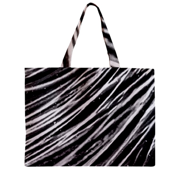 Galaxy Motion Black And White Print Zipper Mini Tote Bag