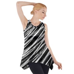 Galaxy Motion Black And White Print Side Drop Tank Tunic by dflcprintsclothing