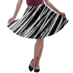 Galaxy Motion Black And White Print A-line Skater Skirt