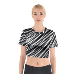 Galaxy Motion Black And White Print Cotton Crop Top by dflcprintsclothing