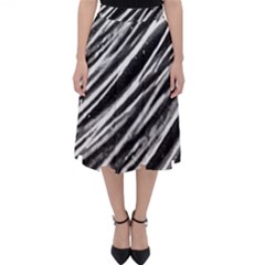 Galaxy Motion Black And White Print Classic Midi Skirt by dflcprintsclothing