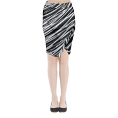 Galaxy Motion Black And White Print Midi Wrap Pencil Skirt by dflcprintsclothing