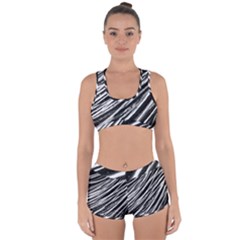 Galaxy Motion Black And White Print Racerback Boyleg Bikini Set by dflcprintsclothing