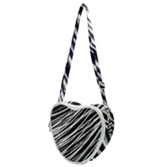 Galaxy Motion Black And White Print Heart Shoulder Bag