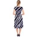 Galaxy Motion Black And White Print Cap Sleeve Front Wrap Midi Dress View2