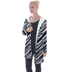 Galaxy Motion Black And White Print Longline Hooded Cardigan by dflcprintsclothing