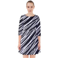 Galaxy Motion Black And White Print Smock Dress by dflcprintsclothing