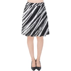 Galaxy Motion Black And White Print Velvet High Waist Skirt by dflcprintsclothing