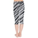 Galaxy Motion Black And White Print Kids  Capri Leggings  View2