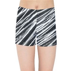 Galaxy Motion Black And White Print Kids  Sports Shorts by dflcprintsclothing