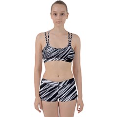 Galaxy Motion Black And White Print Perfect Fit Gym Set by dflcprintsclothing