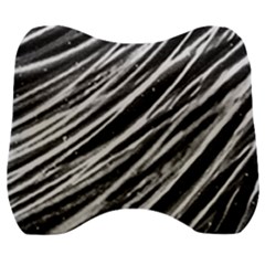 Galaxy Motion Black And White Print Velour Head Support Cushion by dflcprintsclothing