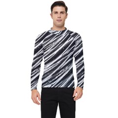 Galaxy Motion Black And White Print Men s Long Sleeve Rash Guard