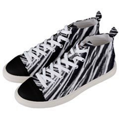 Galaxy Motion Black And White Print Men s Mid-top Canvas Sneakers by dflcprintsclothing