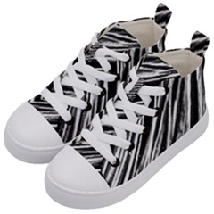 Galaxy Motion Black And White Print Kids  Mid-top Canvas Sneakers by dflcprintsclothing