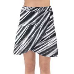 Galaxy Motion Black And White Print Wrap Front Skirt