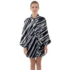 Galaxy Motion Black And White Print Long Sleeve Satin Kimono by dflcprintsclothing