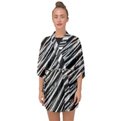 Galaxy Motion Black And White Print Half Sleeve Chiffon Kimono by dflcprintsclothing