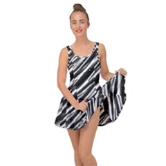 Galaxy Motion Black And White Print Inside Out Casual Dress by dflcprintsclothing