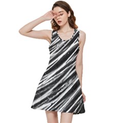 Galaxy Motion Black And White Print Inside Out Racerback Dress