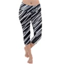 Galaxy Motion Black And White Print Lightweight Velour Capri Yoga Leggings View1