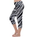 Galaxy Motion Black And White Print Lightweight Velour Capri Yoga Leggings View2