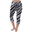 Galaxy Motion Black And White Print Lightweight Velour Capri Yoga Leggings View4