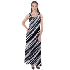 Galaxy Motion Black And White Print Sleeveless Velour Maxi Dress by dflcprintsclothing