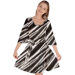 Galaxy Motion Black And White Print Velour Kimono Dress by dflcprintsclothing