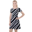 Galaxy Motion Black And White Print Cap Sleeve Velour Dress  View1