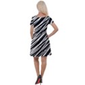 Galaxy Motion Black And White Print Cap Sleeve Velour Dress  View2