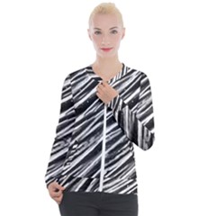 Galaxy Motion Black And White Print Casual Zip Up Jacket by dflcprintsclothing