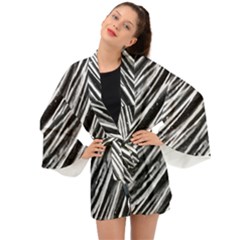 Galaxy Motion Black And White Print Long Sleeve Kimono by dflcprintsclothing