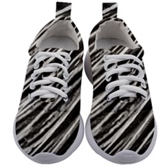 Galaxy Motion Black And White Print Kids Athletic Shoes by dflcprintsclothing