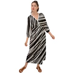 Galaxy Motion Black And White Print Grecian Style  Maxi Dress by dflcprintsclothing