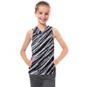 Galaxy Motion Black And White Print Kids  Sleeveless Hoodie View1