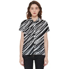 Galaxy Motion Black And White Print Short Sleeve Pocket Shirt