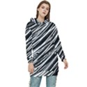 Galaxy Motion Black And White Print Women s Long Oversized Pullover Hoodie View1