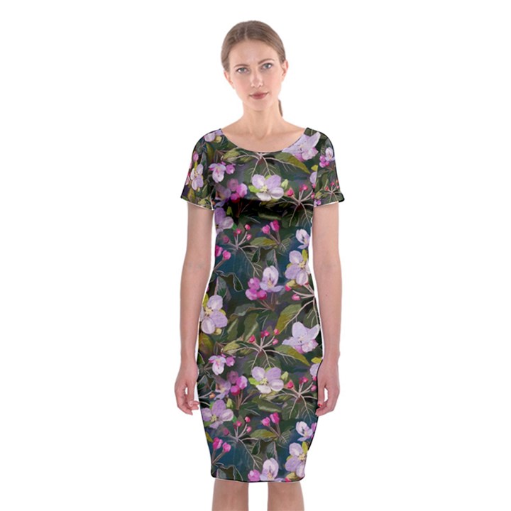 Apple Blossom  Classic Short Sleeve Midi Dress