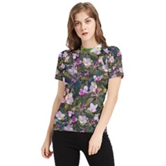 Apple Blossom  Women s Short Sleeve Rash Guard by SychEva