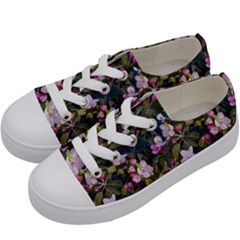 Apple Blossom  Kids  Low Top Canvas Sneakers by SychEva