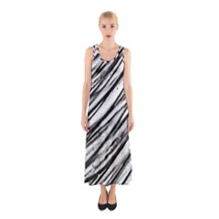 Galaxy Motion Black And White Print 2 Sleeveless Maxi Dress by dflcprintsclothing