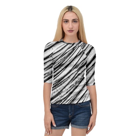 Galaxy Motion Black And White Print 2 Quarter Sleeve Raglan Tee by dflcprintsclothing