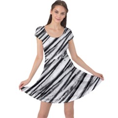 Galaxy Motion Black And White Print 2 Cap Sleeve Dress by dflcprintsclothing