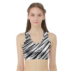 Galaxy Motion Black And White Print 2 Sports Bra With Border by dflcprintsclothing