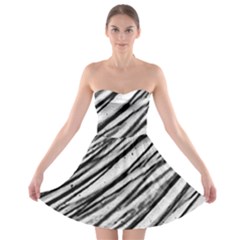 Galaxy Motion Black And White Print 2 Strapless Bra Top Dress by dflcprintsclothing